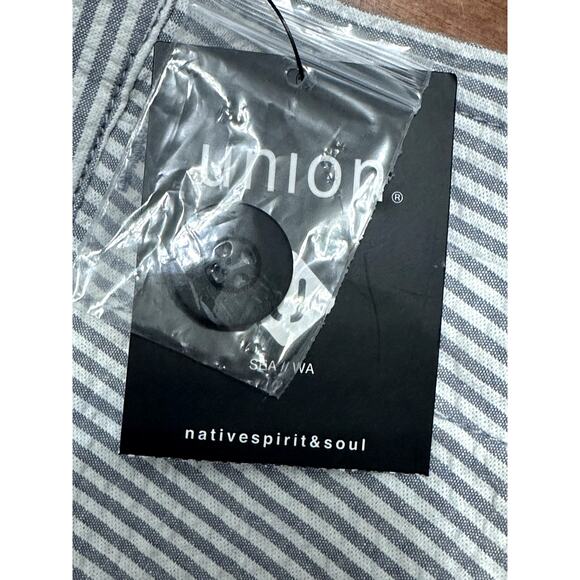 Union Chino Shorts Button Closure Zip Fly Striped Seersucker Gray/White 34R NWT - Picture 8 of 10